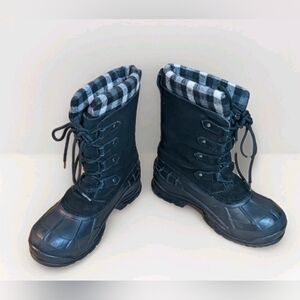 Kamik Women's Calgary Suede Leather Waterproof Boots Plaid Lace Up Size 9M